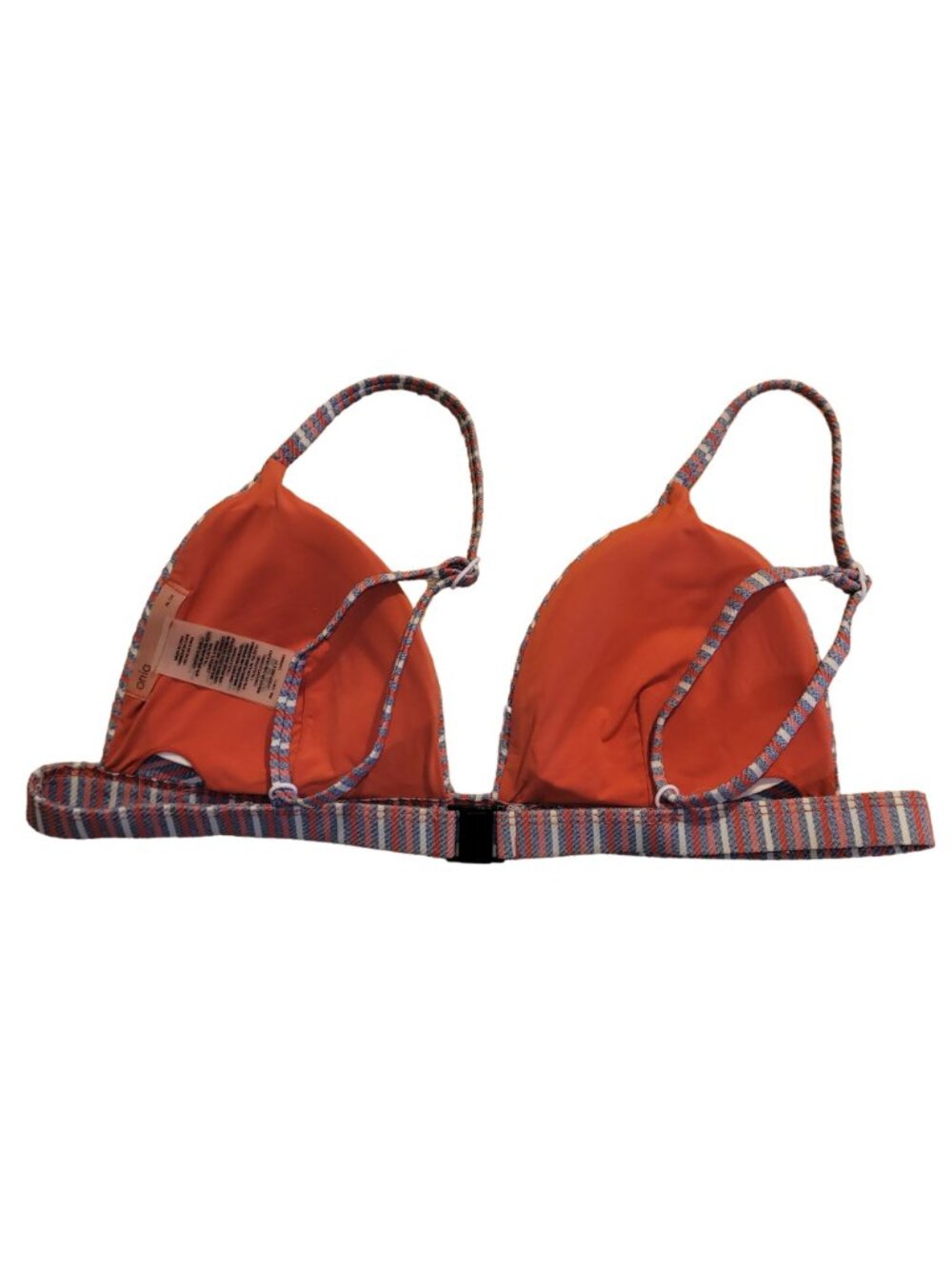 Onia Women's Medium Pastel Stripe Triangle Bikini Top Adjustable Festival Swim - Picture 4 of 6